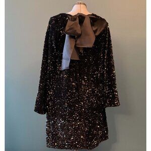 Vero Moda Black Sequin Dress with Statement Back Bow NWT